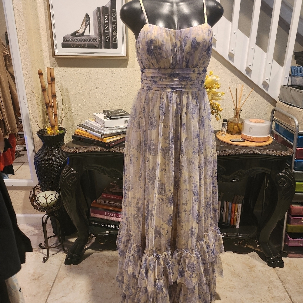 City Studios Tulle Ruffle Gown Dress Size 9/10 NEW - Picture 3 of 7